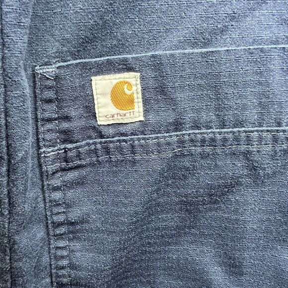 Carhartt Scrub Shirt Mens Large Black Ripstop Pockets Short Sleeve Medical - Picture 4 of 9